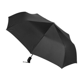 Зонт-полуавтомат Roof с куполом из переработанного пластика, черный