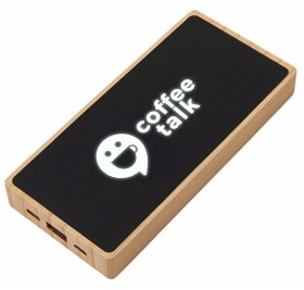 Внешний аккумулятор с подсветкой лого и солнечной панелью «Reedia S1», 10000 mAh, бамбук, черный