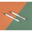 Ручка металлическая шариковая «Flowery» со стилусом и цветным зеркальным слоем, белый/оранжевый (Р)