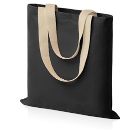 Сумка для шопинга Steady из хлопка с парусиновыми ручками, 260 г/м2, черный