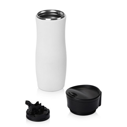 Вакуумная термокружка с кнопкой Streamline, Waterline, soft-touch, белый (P)