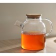 Стеклянный чайник с бамбуковой крышкой 