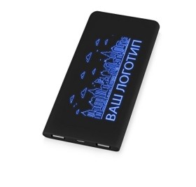Портативное зарядное устройство с синей подсветкой логотипа «Faros», soft-touch, 4000 mAh (P)