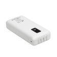 RIVACASE VA2220 (20000 мАч) внешний аккумулятор с дисплеем и встроенными кабелями, белый, 12/24