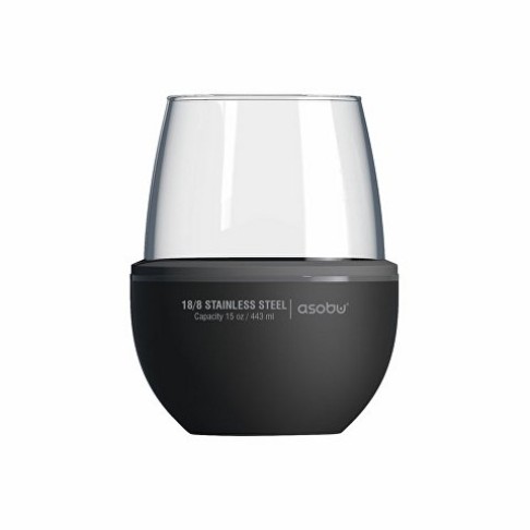 Тумблер для вина WINE KUZIE, черный (P)