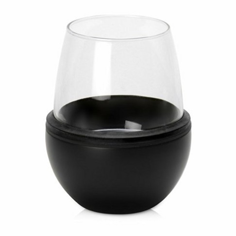 Тумблер для вина WINE KUZIE, черный (P)