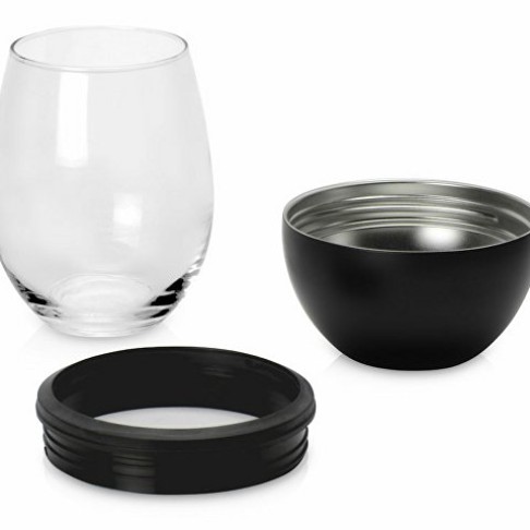Тумблер для вина WINE KUZIE, черный (P)