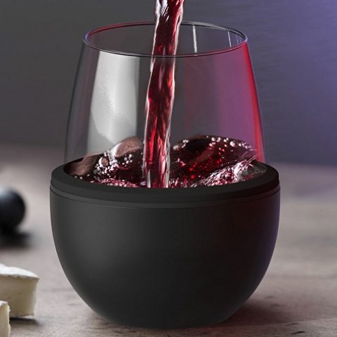 Тумблер для вина WINE KUZIE, черный (P)