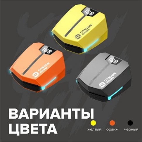 Игровая гарнитура Canyon DoubleBee GTWS-2, желтый (CND-GTWS2Y)