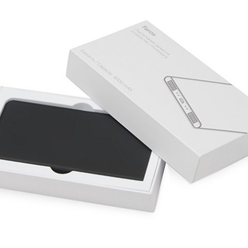 Портативное зарядное устройство с красной подсветкой логотипа «Faros», soft-touch, 4000 mAh