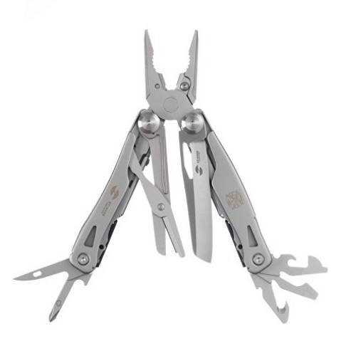 Мультитул Stinger, 106 мм, 15 функций, сталь, серебристый, в комплекте нейлоновый чехол