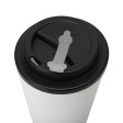 Пластиковый стакан Take away с двойными стенками и крышкой с силиконовым клапаном, 350 мл, белый/черный