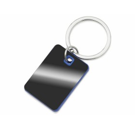 Металлический брелок с пластиковой цветной вставкой 