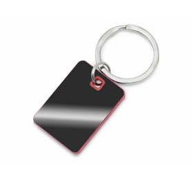 Металлический брелок с пластиковой цветной вставкой 