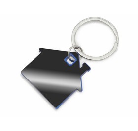 Металлический брелок с пластиковой цветной вставкой 