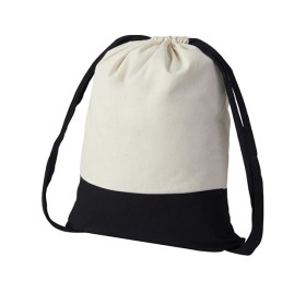 Рюкзак-мешок Cotton из хлопка 170 г, натуральный/черный