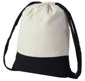 Рюкзак-мешок Cotton из хлопка 170 г, натуральный/черный