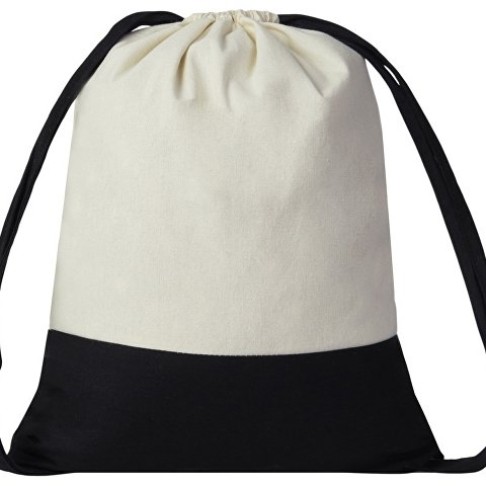 Рюкзак-мешок Cotton из хлопка 170 г, натуральный/черный