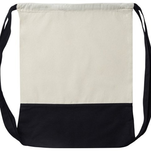 Рюкзак-мешок Cotton из хлопка 170 г, натуральный/черный