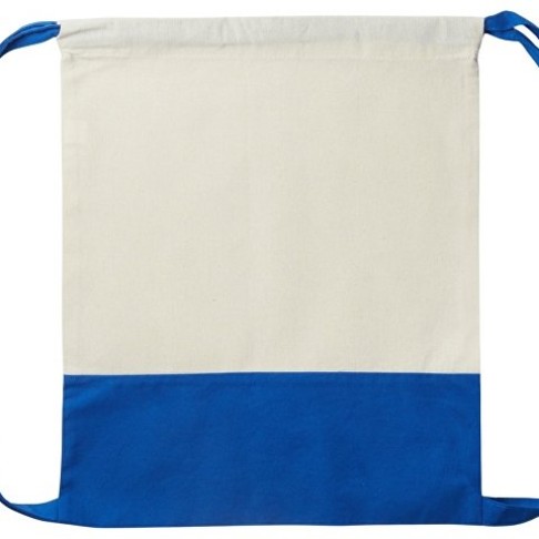 Рюкзак-мешок Cotton из хлопка 170 г, натуральный/синий