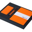 Подарочный набор c блокнотом С1, ручкой и повербанком 5000 mAh,  оранжевый