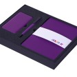 Подарочный набор c блокнотом С2, ручкой и повербанком 5000 mAh, фиолетовый