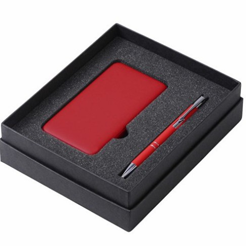 Подарочный набор c ручкой и повербанком 5000 mAh, красный