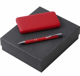 Подарочный набор c ручкой и повербанком 10000 mAh, красный Подарочный набор c ручкой и повербанком 10000 mAh, красный