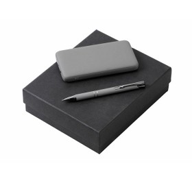 Подарочный набор c ручкой и повербанком 10000 mAh, серый