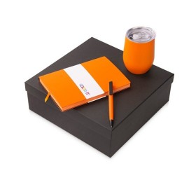 Подарочный набор c блокнотом C1, ручкой и термокружкой, оранжевый Подарочный набор c блокнотом C1, ручкой и термокружкой, оранжевый