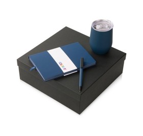 Подарочный набор c блокнотом C1, ручкой и термокружкой, темно-синий Подарочный набор c блокнотом C1, ручкой и термокружкой, темно-синий