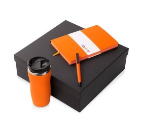 Подарочный набор c блокнотом С1, ручкой и термокружкой Mony Steel, оранжевый Подарочный набор c блокнотом С1, ручкой и термокружкой Mony Steel, оранжевый