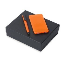 Подарочный набор c пластиковой ручкой, повербанком С1, 5000 mAh, оранжевый Подарочный набор c пластиковой ручкой, повербанком С1, 5000 mAh, оранжевый