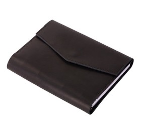 Блокнот кожаный А5 на кольцах, черный