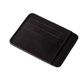 Картхолдер кожаный для автодокументов, черный