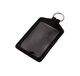 Кожаный бейдж для пропуска, черный