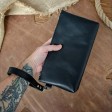 Барсетка кожаная, черный