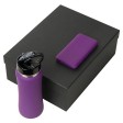 Подарочный набор с бутылкой для воды и повербанком С2, 10000 mAh, фиолетовый