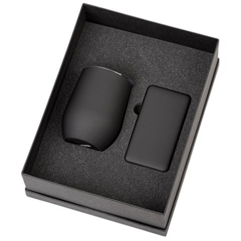 Подарочный набор с термокружкой и повербанком С1, 5000 mAh, черный
