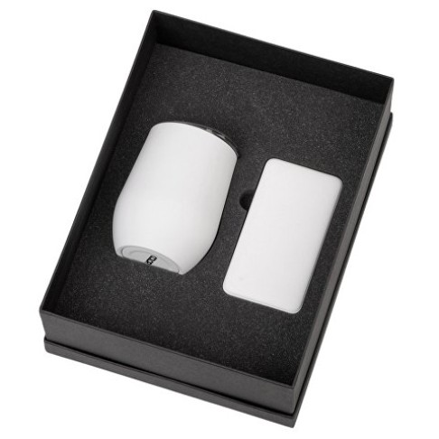 Подарочный набор с термокружкой и повербанком С2, 10000 mAh, белый