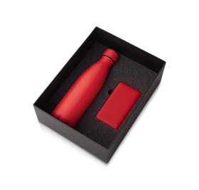 Подарочный набор с термобутылкой и повербанком С1, 5000 mAh, красный
