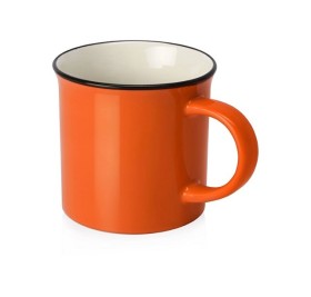 Кружка Countryside S с черным ободком, белая внутри, цветная снаружи, оранжевый (Р)
