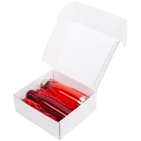 Подарочный набор с термосом и бутылкой «Bottle set», красный