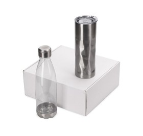 Подарочный набор с термокружкой и бутылкой «Water cross», серебристый Подарочный набор с термокружкой и бутылкой «Water cross», серебристый