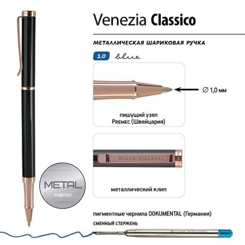 Ручка металлическая шариковая 