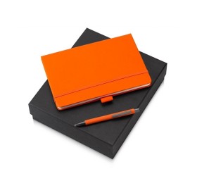 Подарочный набор Vision Pro soft-touch с ручкой и блокнотом А5, оранжевый