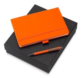 Подарочный набор Vision Pro soft-touch с ручкой и блокнотом А5, оранжевый