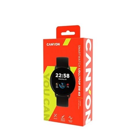 Умные часы CANYON Lollypop SW-63, IP 68, BT 5.0, сенсорный дисплей 1.3, черный (Р)