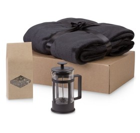 Подарочный набор Tea time с пледом, черный Подарочный набор Tea time с пледом, черный