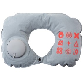 Подушка под шею с помпой Push, серый (термотрансфер)
